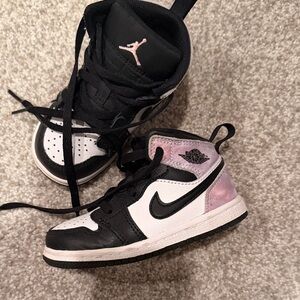 Kids Black and Pink purple air Jordan Sneakers